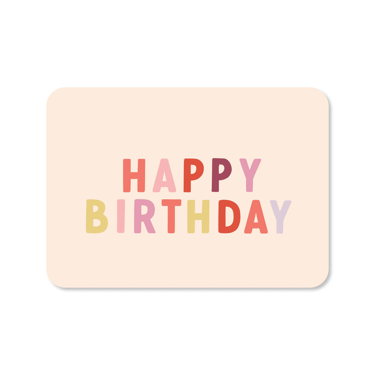 Ansichtkaart happy birthday gekleurd