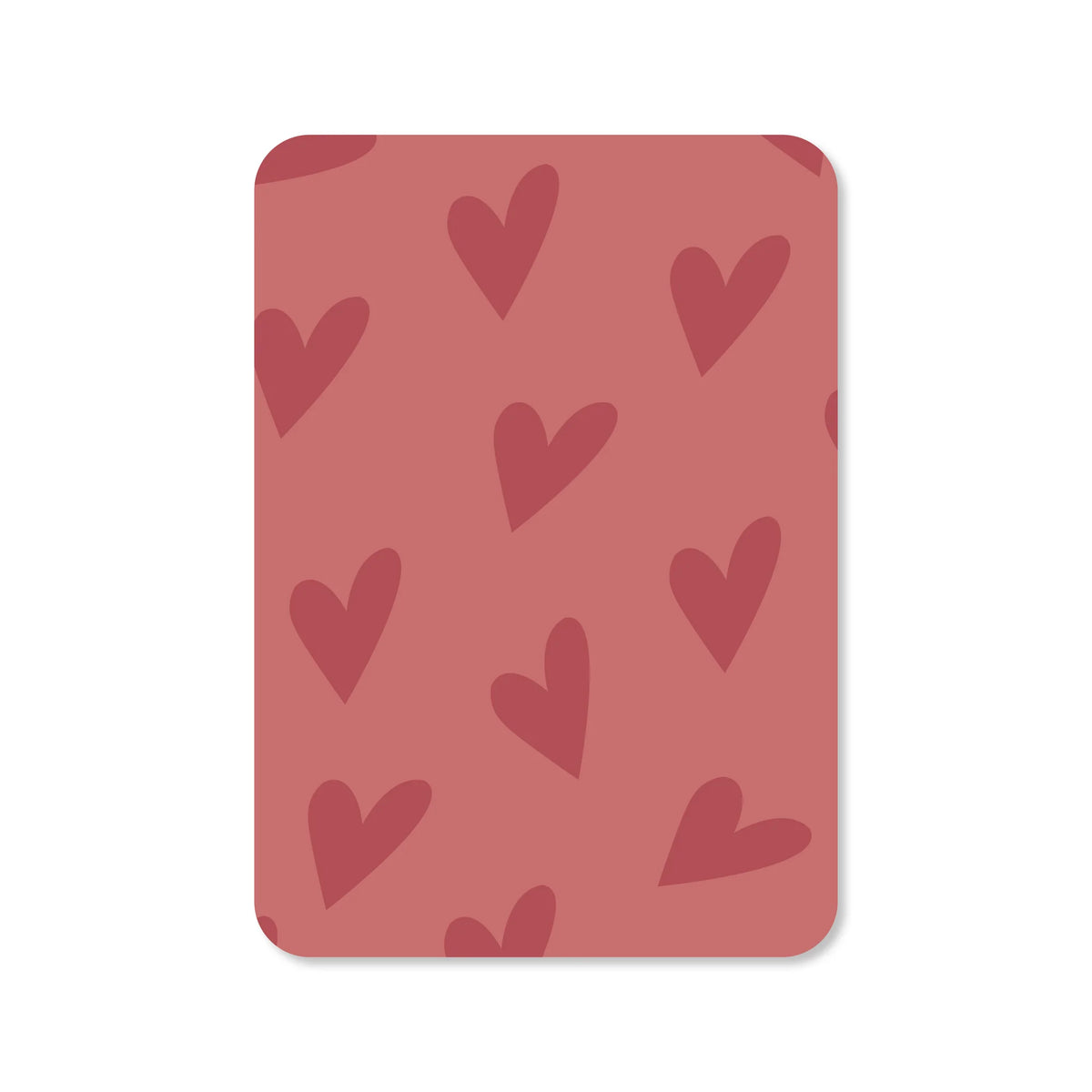Ansichtkaart hartjes rood/roze