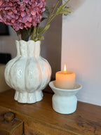 Kaarsenhouder gezandstraald beige