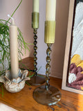 Glazen kandelaar twist groen