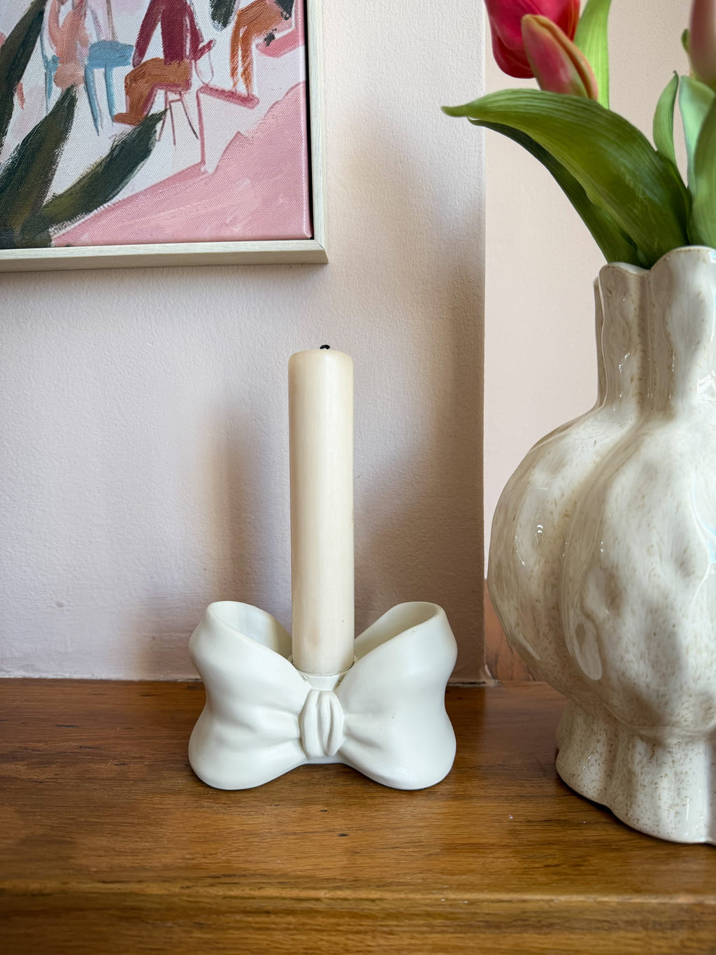 Kandelaar strik beige, foto 2