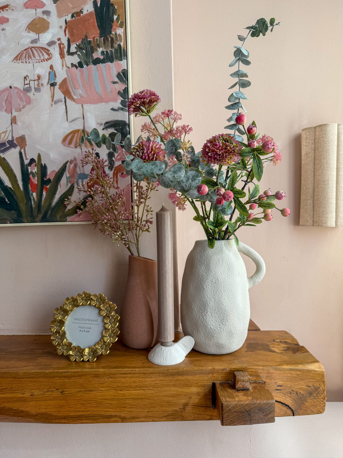 Fotolijstje rond bloemen goud of abrikoos, foto 3