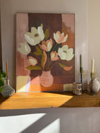 Schilderij bloemenvaas oranje, foto 2