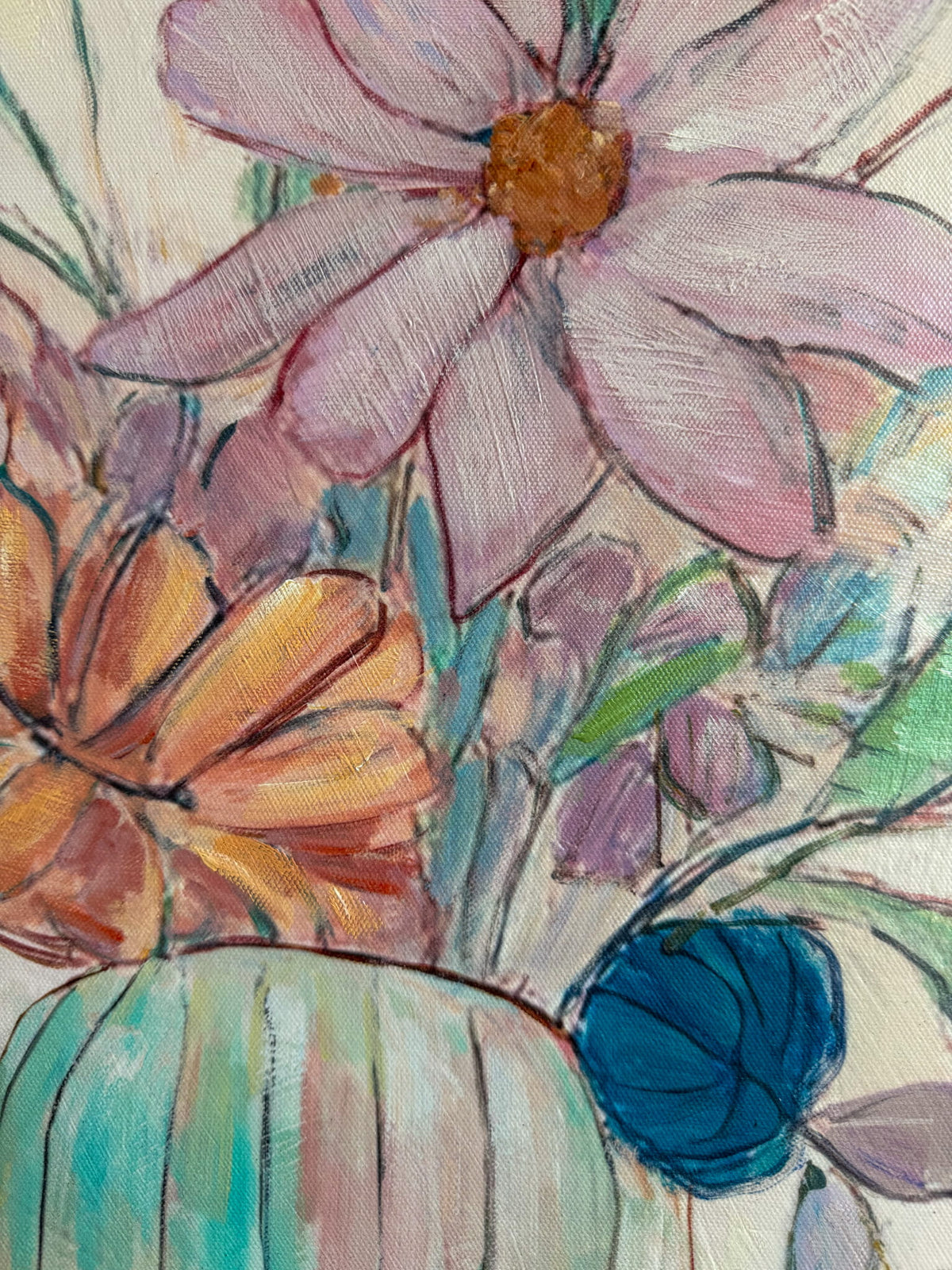 Schilderij pastel roze dahlia, foto 3