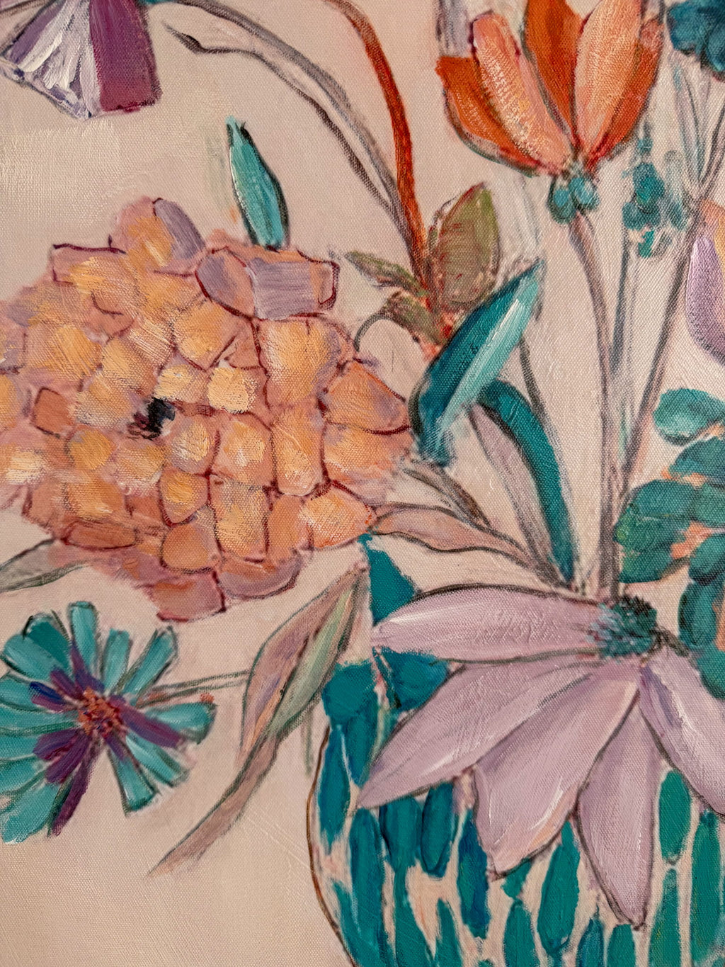 Schilderij pastel roze dahlia, foto 5