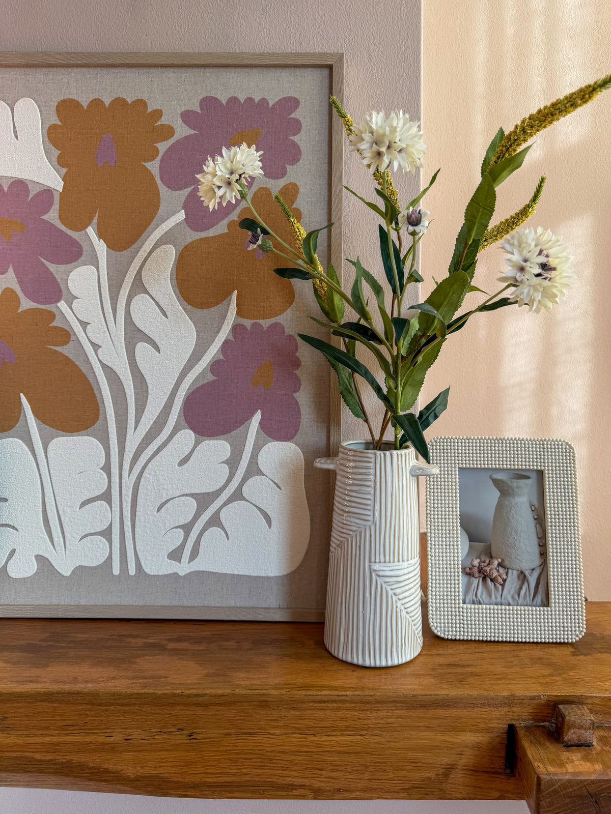 Kunstwerk paarse bloemen, foto 2