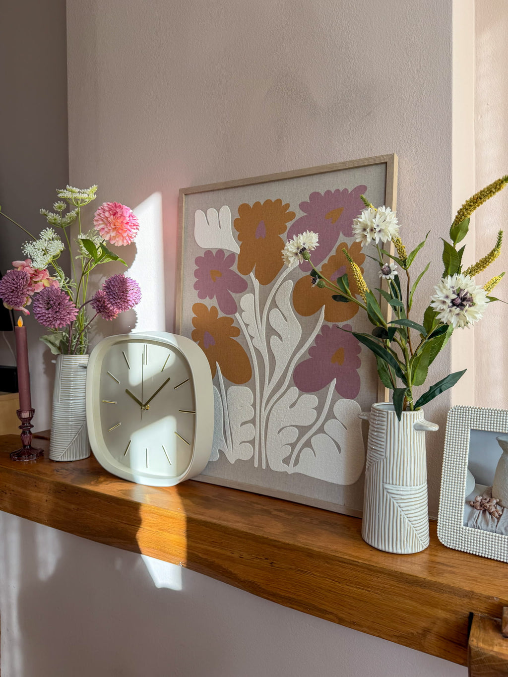 Kunstwerk paarse bloemen, foto 3