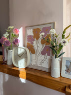 Kunstwerk paarse bloemen, foto 3