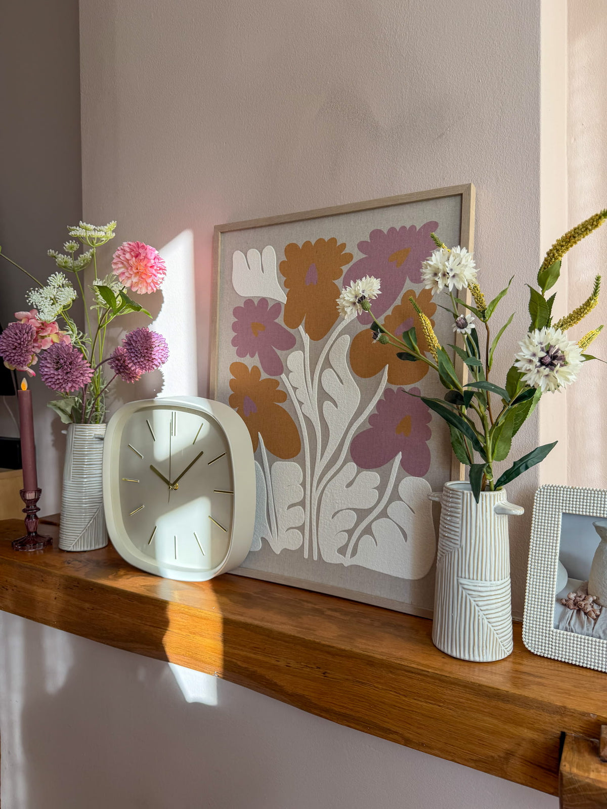 Kunstwerk paarse bloemen, foto 3