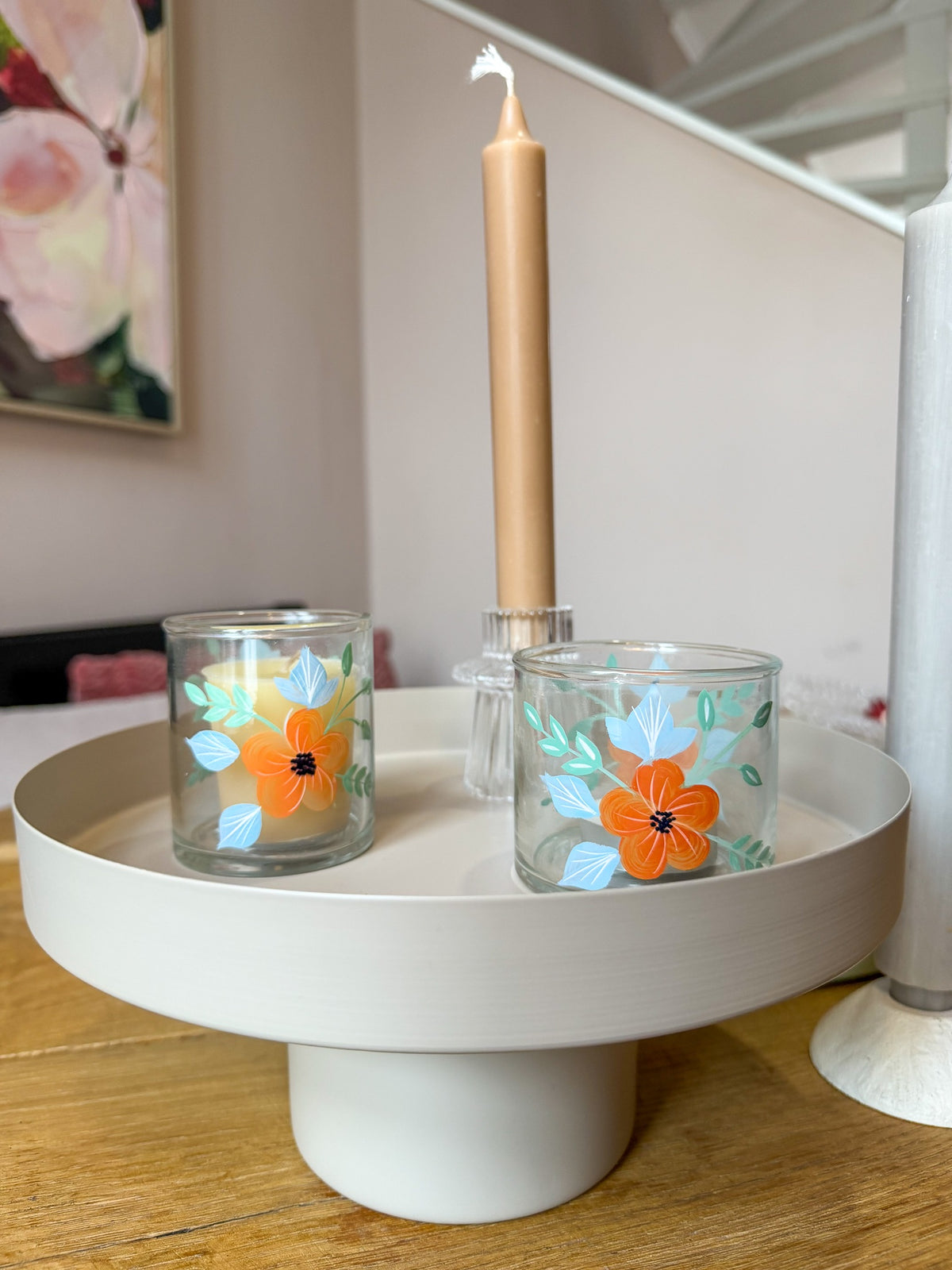 Taart plateau metaal beige