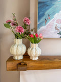 Vaas papaver beige gespikkeld