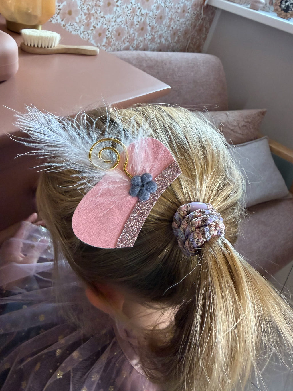 Haarclip pieten muts roze