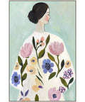Schilderij vrouw met bloemen