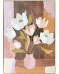 Schilderij bloemenvaas oranje