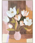Schilderij bloemenvaas oranje