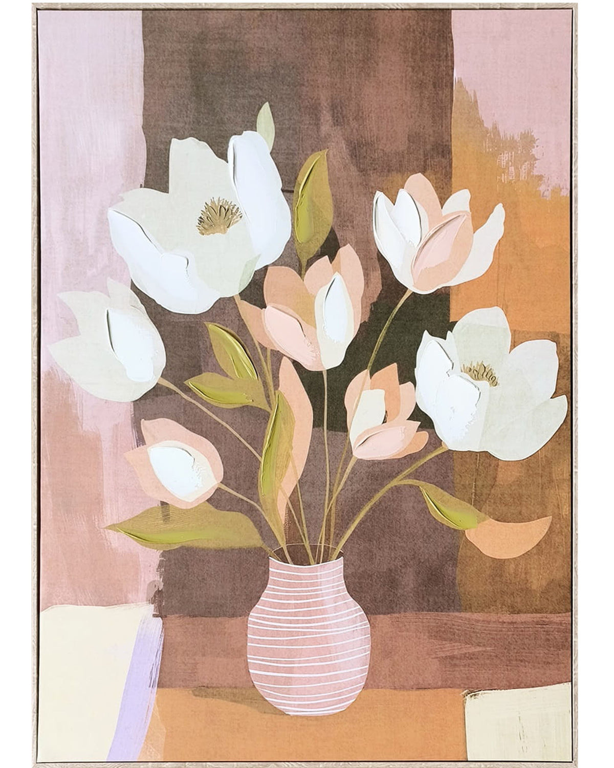 Schilderij bloemenvaas oranje