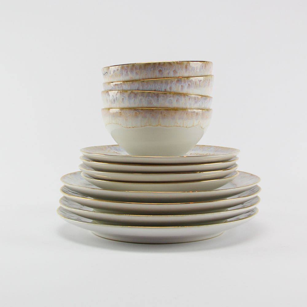 Dinerbord Taormina wit met gouden rand - Loek s nice product foto 162 2 - 1006