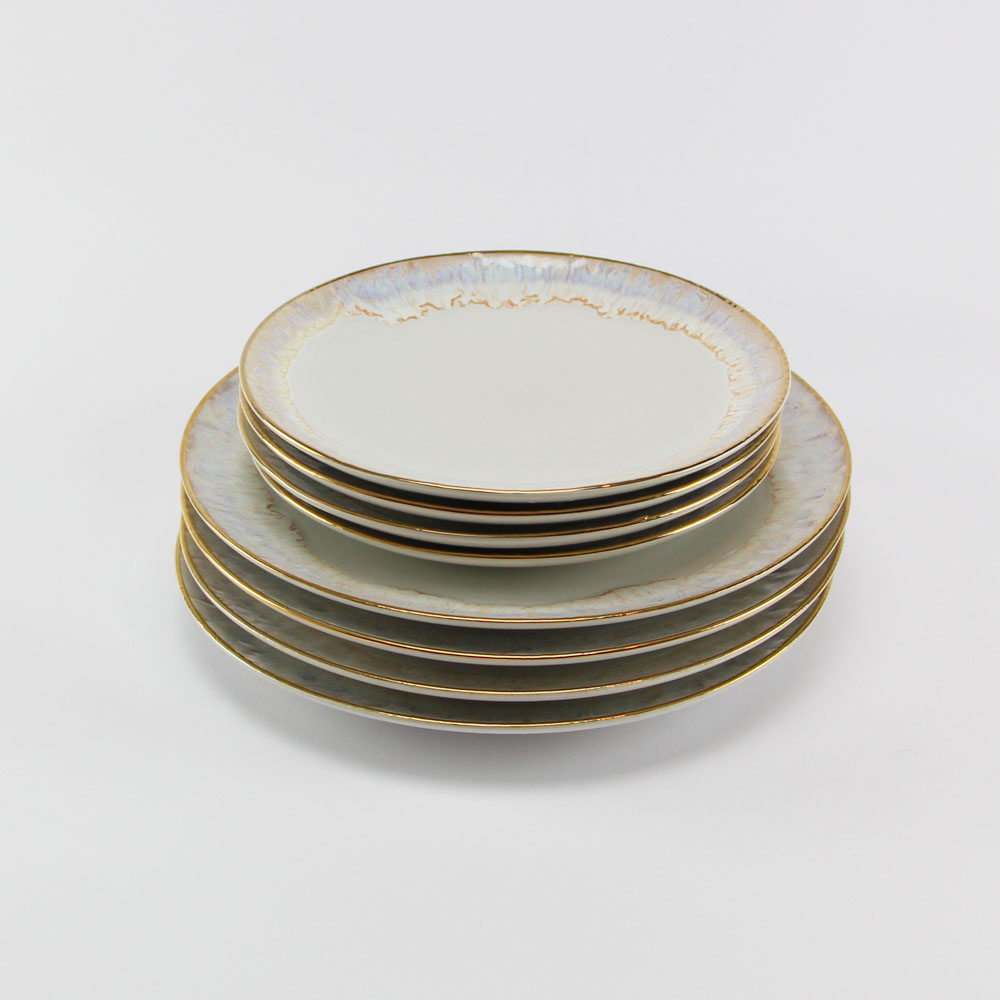 Ontbijtbord Taormina wit met gouden rand - Loek s nice product foto 163 2 - 1005