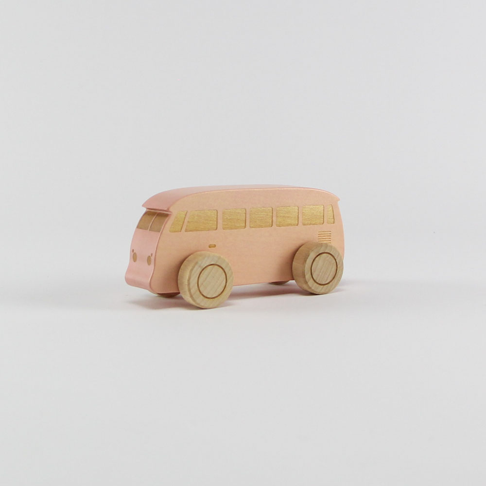 Houten busje roze