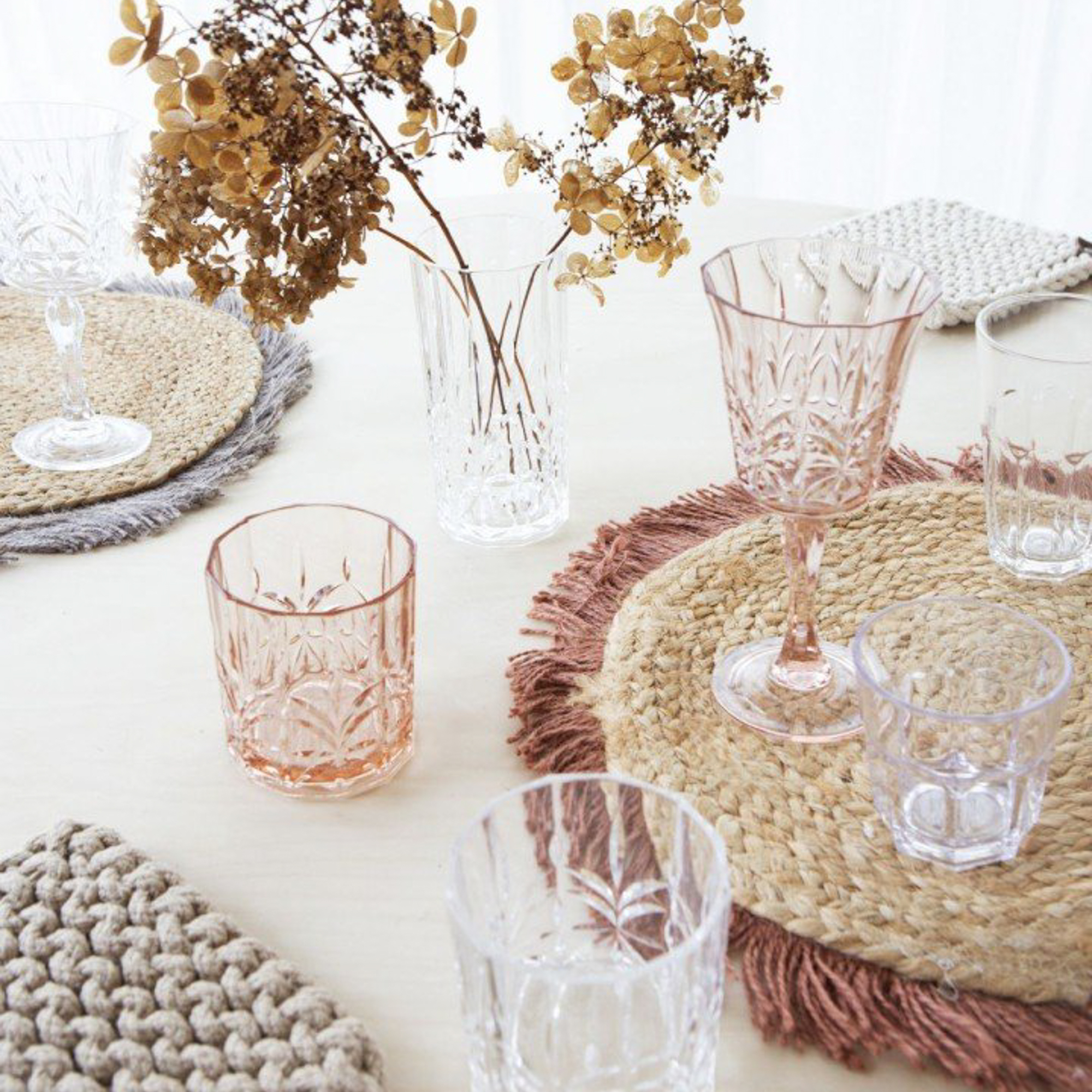 Placemat met franjes oud roze - Loek s nice product foto 333 - 1008