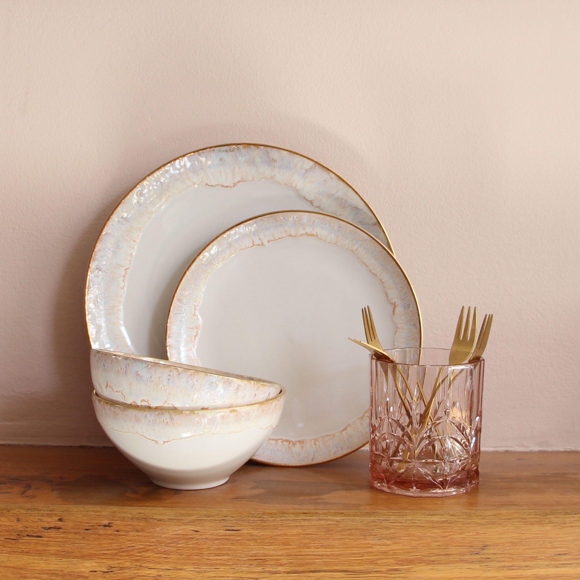 Dinerbord Taormina wit met gouden rand - Loek s nice product foto 9 - 1006