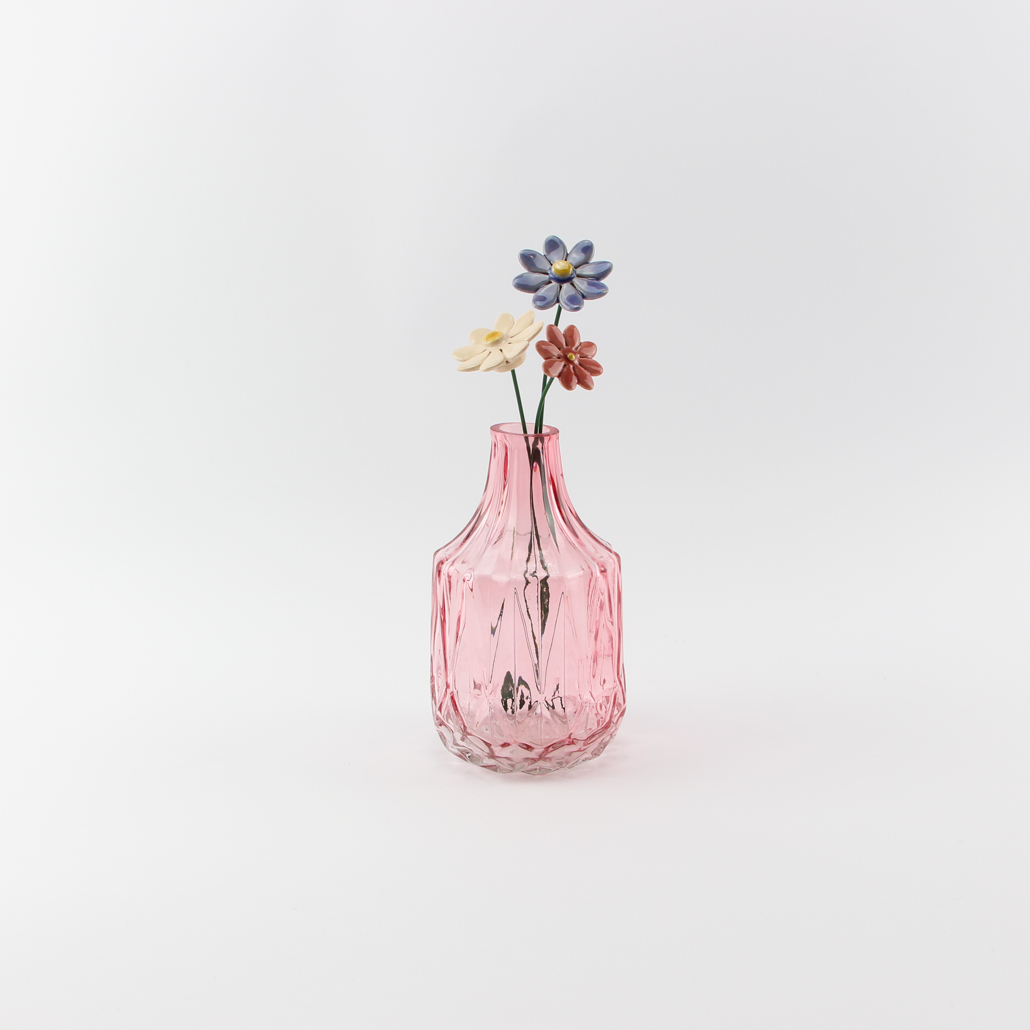 Transparant vaasje kristal roze - Loeks nice product foto 1773 - 8228